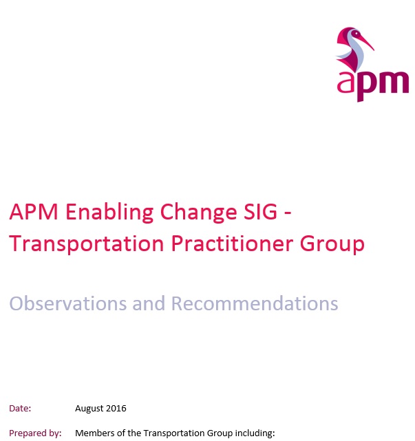 APM Transportation Practitioner Group Report v1