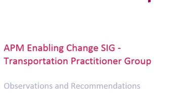 APM Transportation Practitioner Group Report v1